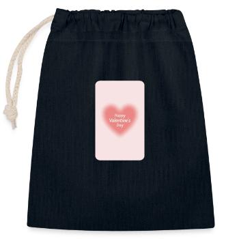 Happy Valentines Day - Verschließbarer Geschenkbeutel aus Baumwolle (25x30cm) - Navy - Vorne