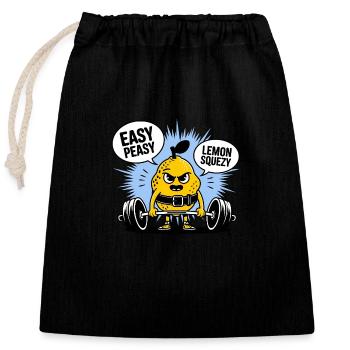 Easy Peasy Lemon Squeezy - Entraînement amusant au citron - Sac cadeau en coton avec cordon (25 x 30 cm) - noir - Devant
