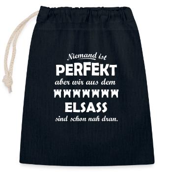 Beautiful Alsace - Closable cotton gift bag (25x30cm) - navy - Front