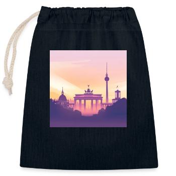 Berlin - Verschließbarer Geschenkbeutel aus Baumwolle (25x30cm) - Navy - Vorne