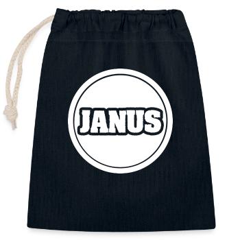 First name Janus - Closable cotton gift bag (25x30cm) - navy - Front