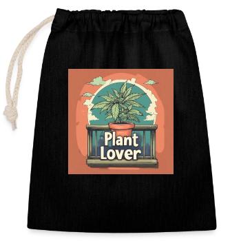 Canabis lover - Closable cotton gift bag (25x30cm) - black - Front