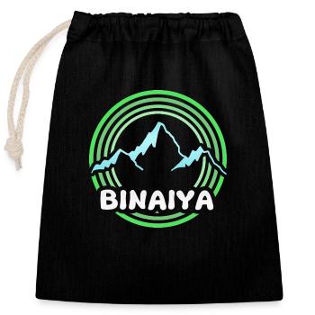 Mount Binaiya - Closable cotton gift bag (25x30cm) - black - Front