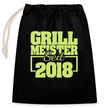 2018 - Closable cotton gift bag (25x30cm) - black - Front