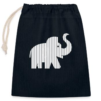 mammouth - Sac cadeau en coton avec cordon (25 x 30 cm) - bleu marine - Devant