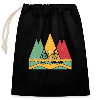 Cycling Touring - Closable cotton gift bag (25x30cm) - black - Front