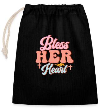 bénis son cœur - Sac cadeau en coton avec cordon (25 x 30 cm) - noir - Devant