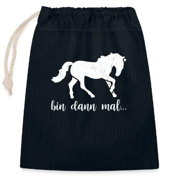 Pferd Reiten Hobby Spruch Geschenk Geschenkidee - Verschließbarer Geschenkbeutel aus Baumwolle (25x30cm) - Navy - Vorne
