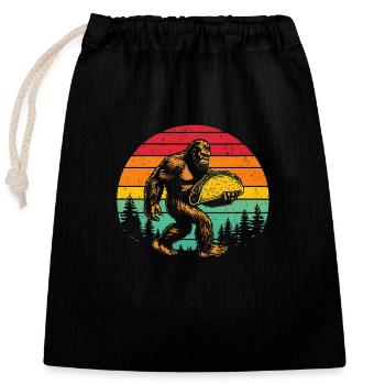 Bigfoot Sasquatch Taco Mexikanisches Essen - Verschließbarer Geschenkbeutel aus Baumwolle (25x30cm) - Schwarz - Vorne