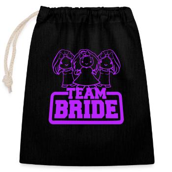 3 Vögel Chicks Team Bride Spruch Girls Freundinnen - Verschließbarer Geschenkbeutel aus Baumwolle (25x30cm) - Schwarz - Vorne