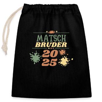 Matsch Bruder 2025 obstacle Matsch Lauf OCR Motto - Verschließbarer Geschenkbeutel aus Baumwolle (25x30cm) - Schwarz - Vorne