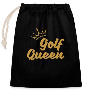 Eat Sleep Golf Repeat Geschenk Golfschläger Sport - Verschließbarer Geschenkbeutel aus Baumwolle (25x30cm) - Schwarz - Vorne