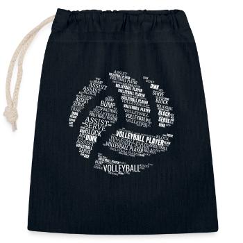 VOLLEYBALL Wörter Geschenk - Verschließbarer Geschenkbeutel aus Baumwolle (25x30cm) - Navy - Vorne