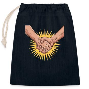 solidarité - Sac cadeau en coton avec cordon (25 x 30 cm) - bleu marine - Devant