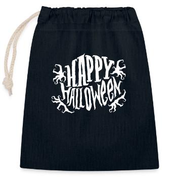 Happy Halloween Kostüm Spruch Geschenk Lettering - Verschließbarer Geschenkbeutel aus Baumwolle (25x30cm) - Navy - Vorne
