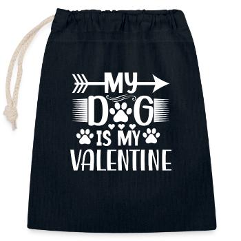 Valentine Geschenk Spruch Haustiere Hund Dog Love - Verschließbarer Geschenkbeutel aus Baumwolle (25x30cm) - Navy - Vorne