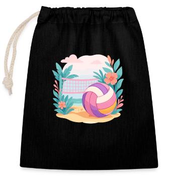 Sunset Spike - Ambiance de plage uniquement - Sac cadeau en coton avec cordon (25 x 30 cm) - noir - Devant