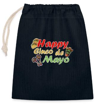Happy Cinco de Mayo Lustiges Mexiko Feier Design - Verschließbarer Geschenkbeutel aus Baumwolle (25x30cm) - Navy - Vorne