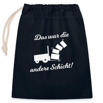The Logistics Layer - Closable cotton gift bag (25x30cm) - navy - Front