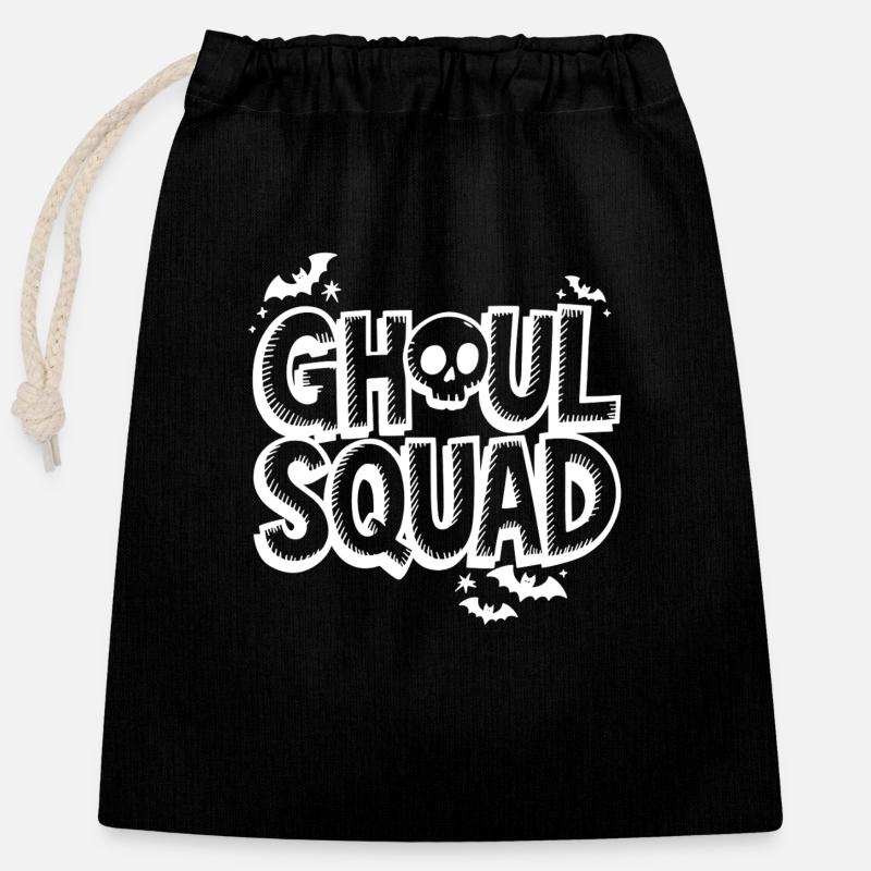 Escouade de goules - Sac cadeau en coton avec cordon (25 x 30 cm) - noir