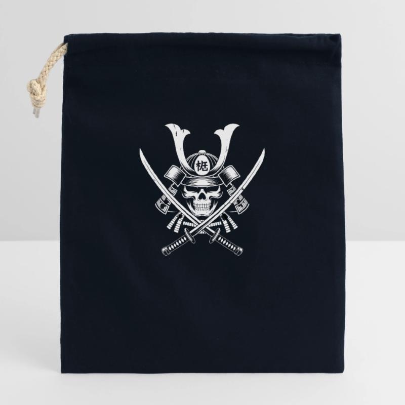 Japanischer Samurai-Krieger Verschließbarer Geschenkbeutel aus Baumwolle (25x30cm)