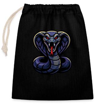 Cobra – Blaze Fury | Urban Zodiac Mascot - Closable cotton gift bag (25x30cm) - black - Front