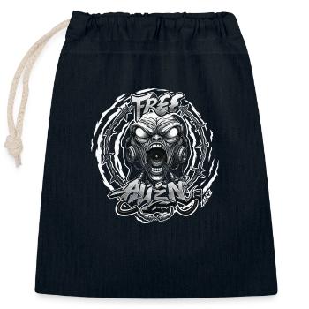 Free alien Zewa - Closable cotton gift bag (25x30cm) - navy - Front