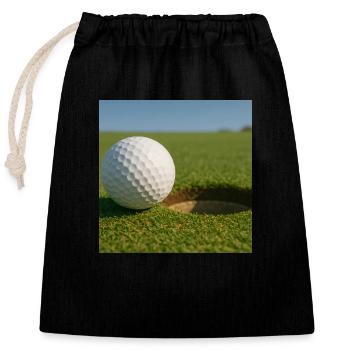 Sport - Golf - Sac cadeau en coton avec cordon (25 x 30 cm) - noir - Devant