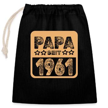 1961 - Sac cadeau en coton avec cordon (25 x 30 cm) - noir - Devant