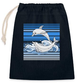 Delphine - Verschließbarer Geschenkbeutel aus Baumwolle (25x30cm) - Navy - Vorne