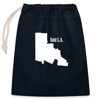 EAST L.A. Blanc - Sac cadeau en coton avec cordon (25 x 30 cm) - bleu marine - Devant
