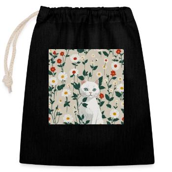 Find me! - Closable cotton gift bag (25x30cm) - black - Front