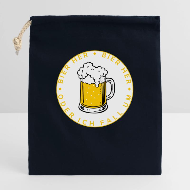 Bees here - Oder ich fall um! Closable cotton gift bag (25x30cm)