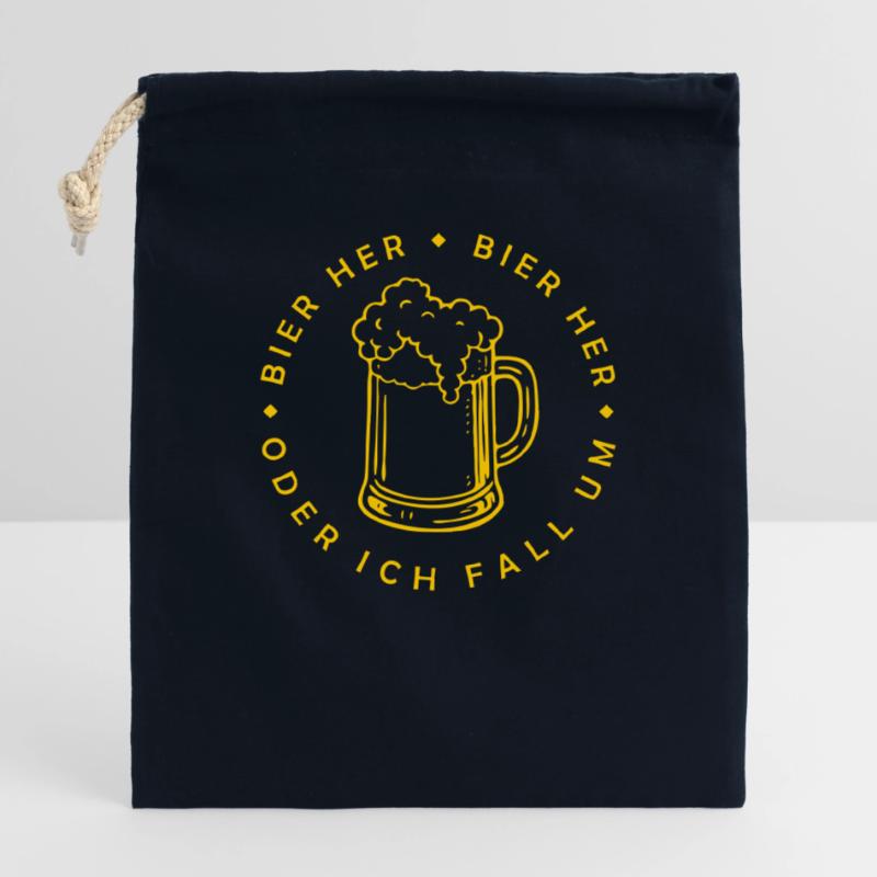 Bees here - Oder ich fall um! Closable cotton gift bag (25x30cm)