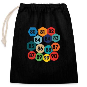 Vignettes automobiles années 80 - Sac cadeau en coton avec cordon (25 x 30 cm) - noir - Devant