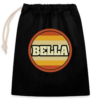 Bella - Sac cadeau en coton avec cordon (25 x 30 cm) - noir - Devant