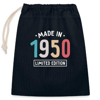 Made in 1950 - Limited Edition - Year of birth - Closable cotton gift bag (25x30cm) - navy - Front