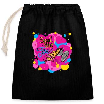 Gâter le thé - Calypso Blous - Sac cadeau en coton avec cordon (25 x 30 cm) - noir - Devant