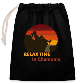 Chamonix Sunset - Closable cotton gift bag (25x30cm) - black - Front