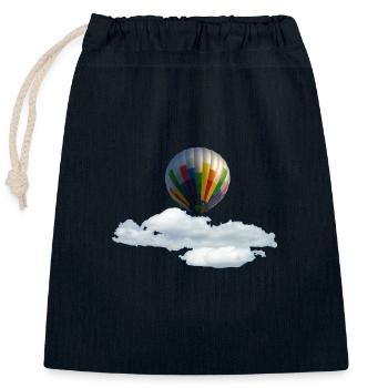 Hot air balloon - Closable cotton gift bag (25x30cm) - navy - Front