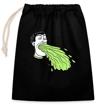 vomir vomir malade malade vomir ek - Sac cadeau en coton avec cordon (25 x 30 cm) - noir - Devant