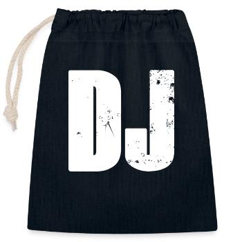 DJ - Closable cotton gift bag (25x30cm) - navy - Front