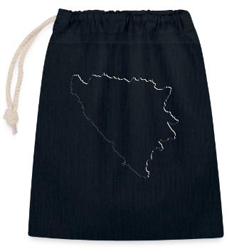 Bosnien Landkarte als Umriss - Verschließbarer Geschenkbeutel aus Baumwolle (25x30cm) - Navy - Vorne