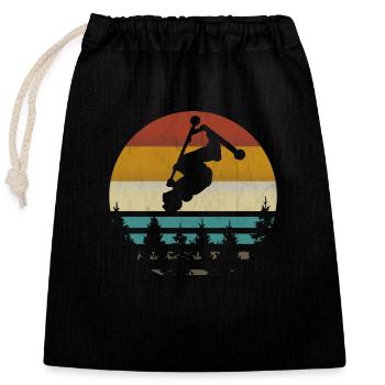 Cascadeur cascadeur scooter scooter rétro vintag - Sac cadeau en coton avec cordon (25 x 30 cm) - noir - Devant