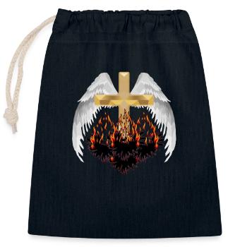 Kreuz Himmel Hölle Jenseits Reinkarnation Satan - Verschließbarer Geschenkbeutel aus Baumwolle (25x30cm) - Navy - Vorne