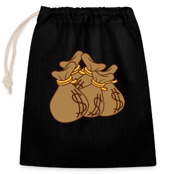 Beaucoup de sacs d’argent comiques en dollars - Sac cadeau en coton avec cordon (25 x 30 cm) - noir - Devant
