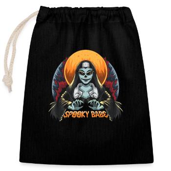 Halloween citrouille horreur - Sac cadeau en coton avec cordon (25 x 30 cm) - noir - Devant