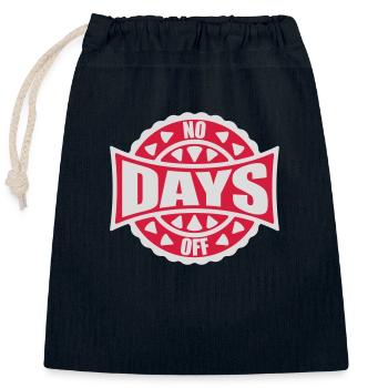 no days off quote - Closable cotton gift bag (25x30cm) - navy - Front