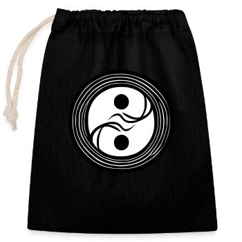 Yin Yang Signe Symbole Paix Bonheur Vecteur 4 - Sac cadeau en coton avec cordon (25 x 30 cm) - noir - Devant