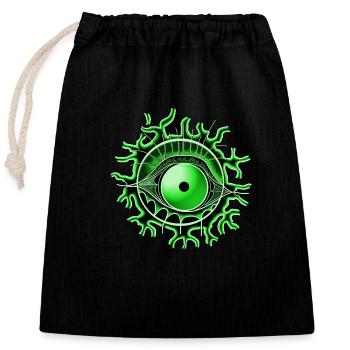 Vert œil - Sac cadeau en coton avec cordon (25 x 30 cm) - noir - Devant